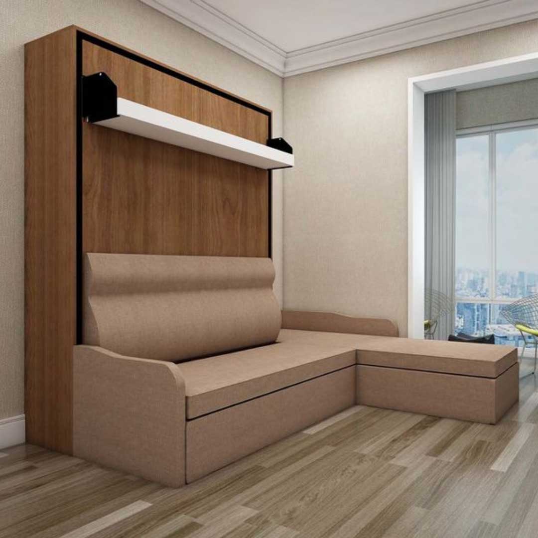 Indiana Wall Bed with L Shape Sofa