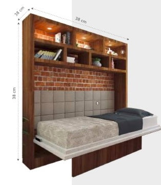 Electra ZX Horizontal Wallbed with Storage Single
