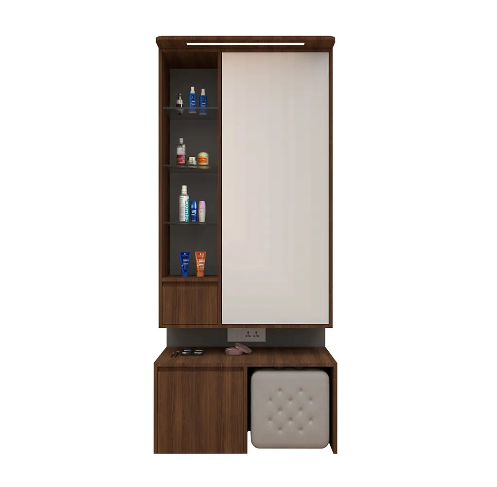Altima LX Dressing Table with Rotating Mirror and Hidden Iron Board