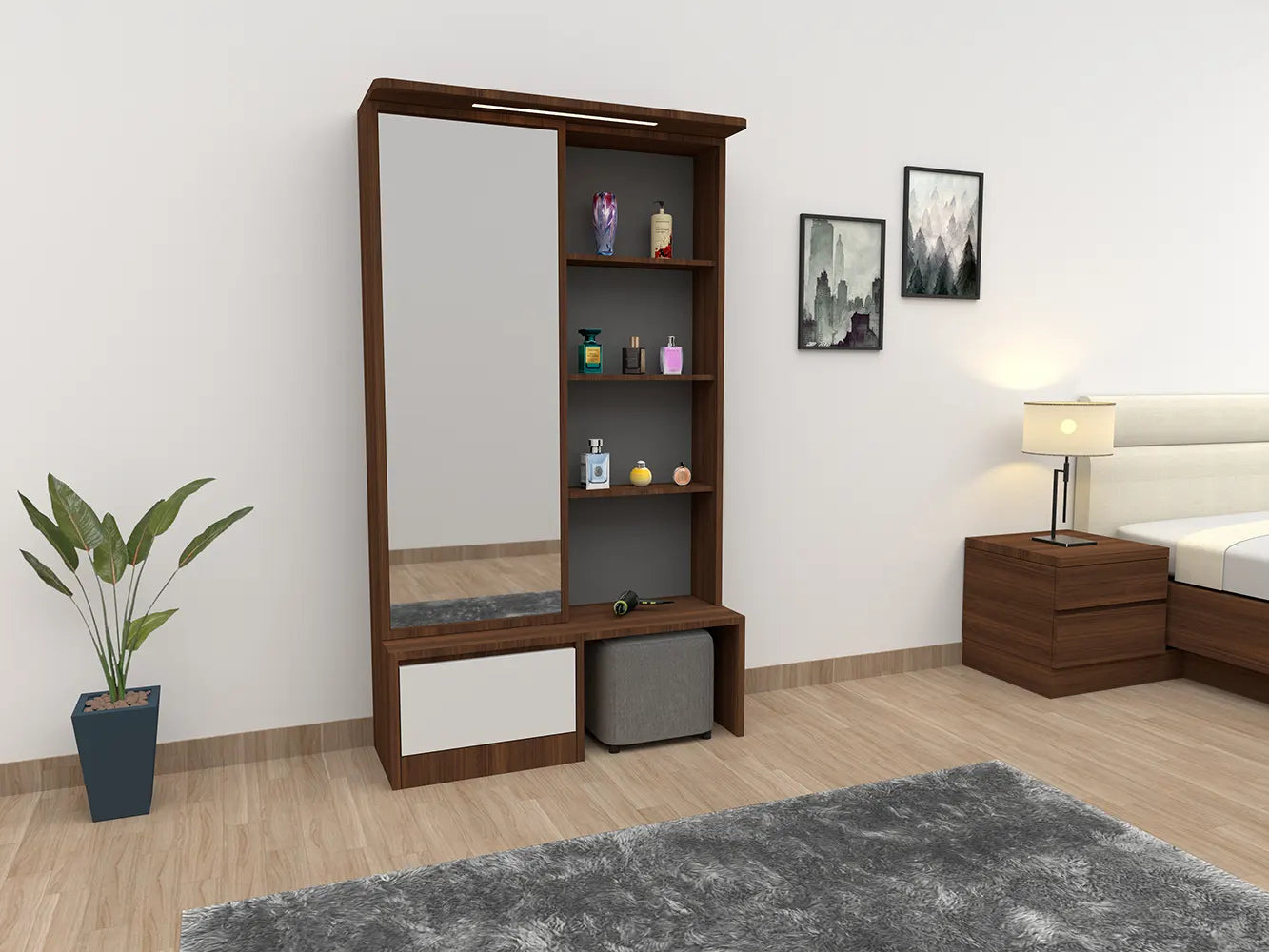 Altima VX Sliding mirror with lot of storage space behind