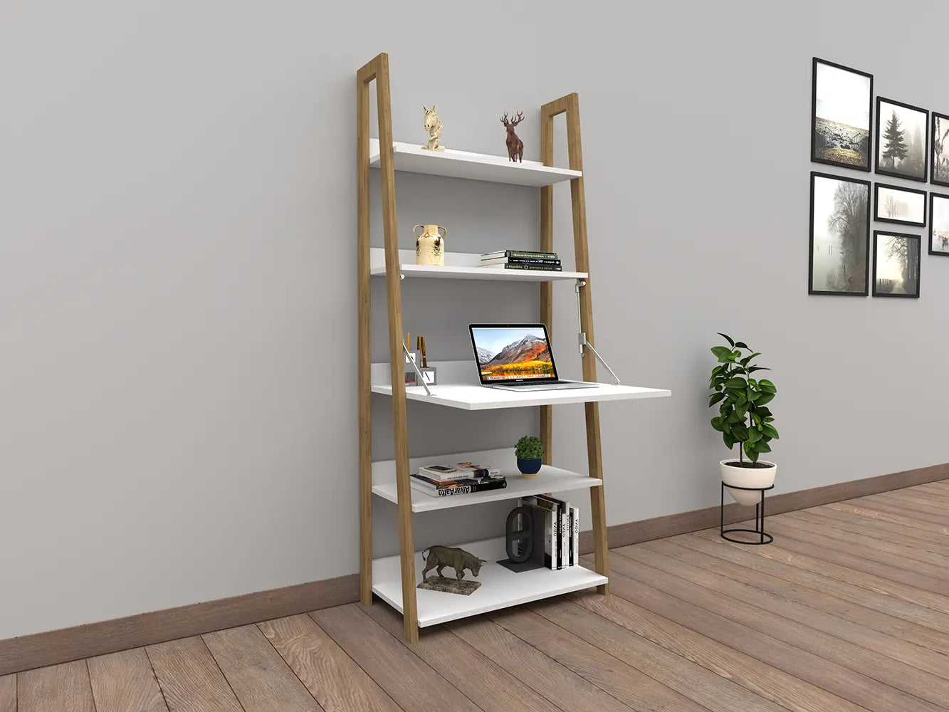 C Desk Uno Study table with Integrated Chair